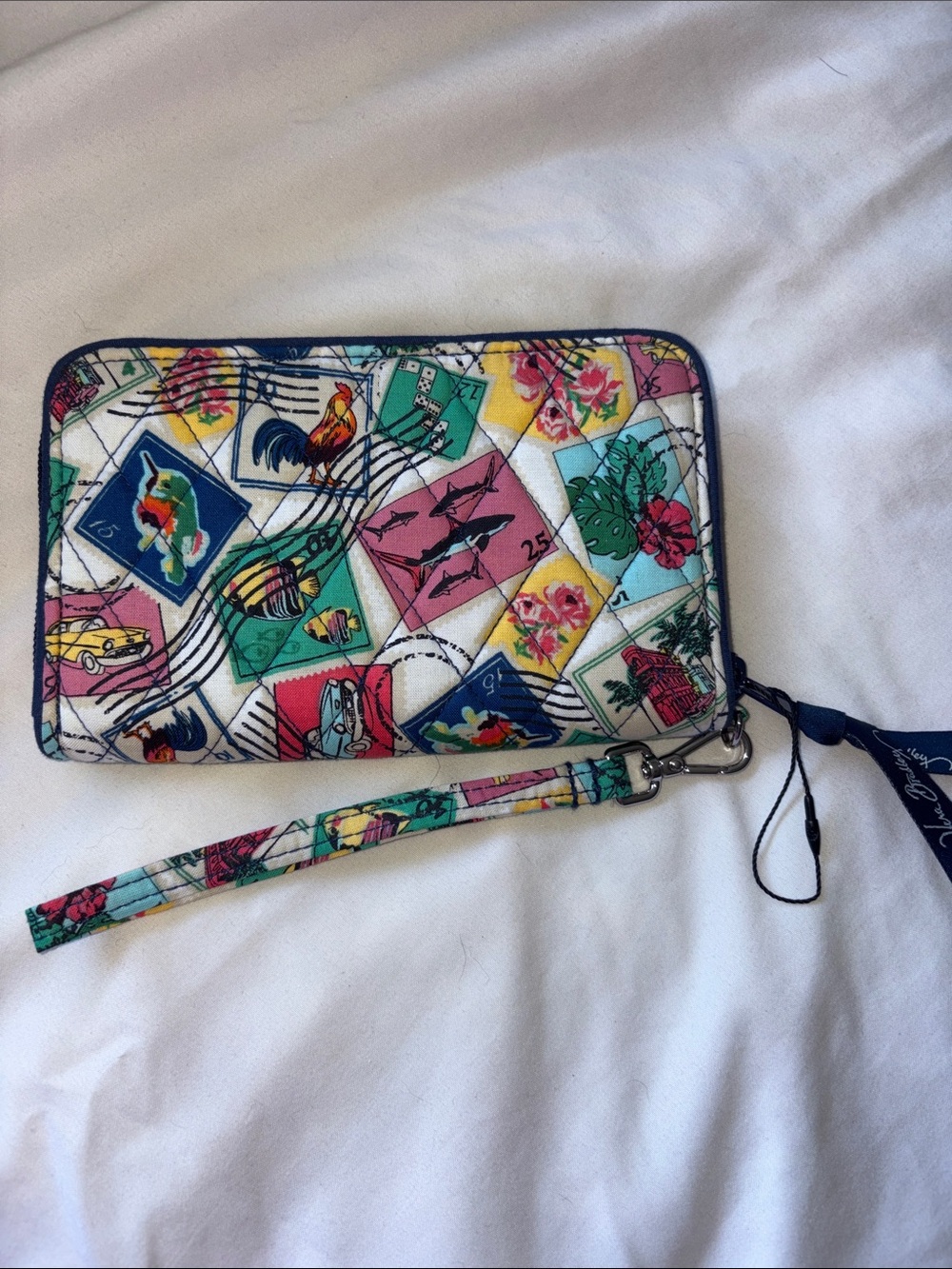 Vera Bradley Quilted Multi-Color Printed Wristlet Wallet w/ RFID Card Protector